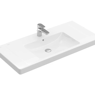 Afbeelding van Villeroy &amp; Boch Subway 2.0 meubelwastafel wit ceramic+ (80 x 47 cm) 1
