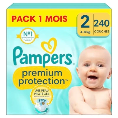 Afbeelding van Pampers Premium Protection Luiers Maat 2 (4 8 kg) 240 stuks