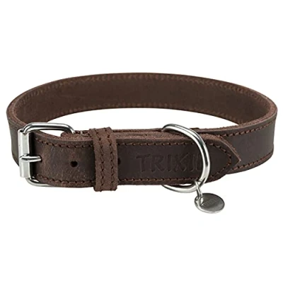Afbeelding van Trixie Halsband Hond Rustic Vetleer Donkerbruin 42 48X2,5 CM (402862)