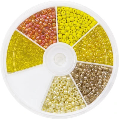 Afbeelding van Kralendoos Rocailles (3 mm) Mix Color Yellow