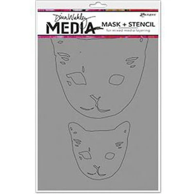 Afbeelding van Ranger Dina Wakley media stencil cat head masks