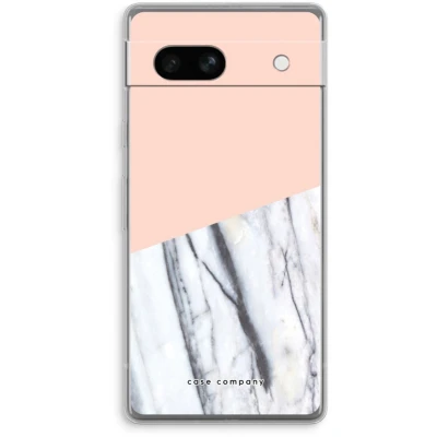 Afbeelding van Case Company® hoesje geschikt voor Google Pixel 7A A touch of peach Soft Cover Telefoonhoesje Bescherming aan alle Kanten en Schermrand