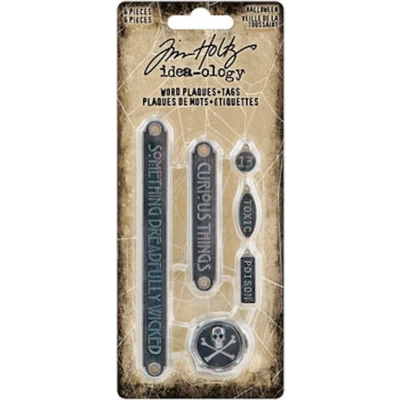 Afbeelding van Idea ology Tim Holtz Halloween Word Plaques + Tags (TH94341)