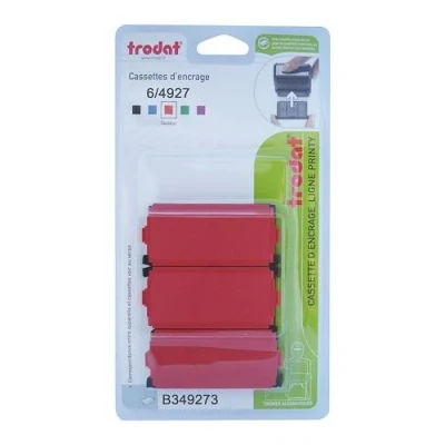 Image de Cassette d&#039;encrage rouge Trodat Printy 4927 Lot de 3