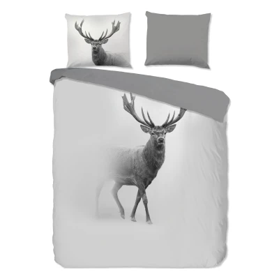 Afbeelding van Dekbedovertrek Grey Deer Dieren 240x200 Cm Pure Dekbed Discounter.nl