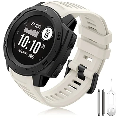 Afbeelding van Reservearmband van siliconen, compatibel met Garmin Instinct, 22 mm
