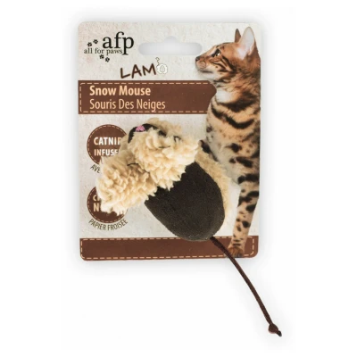 Afbeelding van All For Paws Speeltje Sneeuw Muis Kattenspeelgoed 5x5x3 cm Assorti
