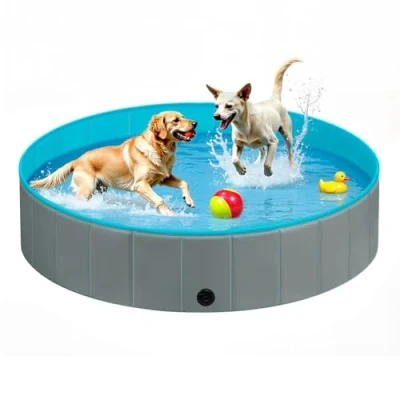 Afbeelding van EUGAD Zwembad voor honden en katten, opvouwbaar draagbaar, van pvc, snelle zijdelingse drainage, 120 x 30 cm