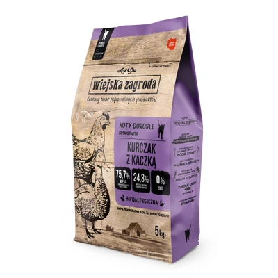 Afbeelding van Dubbelpak: 2x5kg Wiejska Zagroda Cat Kip met eend droogvoer voor katten