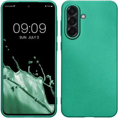 Afbeelding van kwmobile telefoonhoesje geschikt voor Samsung Galaxy A36 5G Hoesje smartphone Back cover in metallic donkergroen