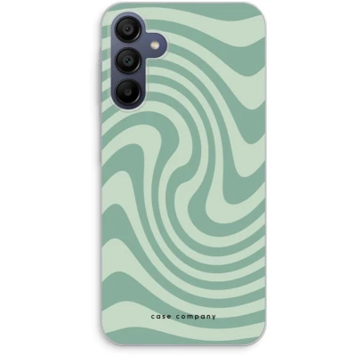 Afbeelding van Case Company® hoesje geschikt voor Samsung Galaxy A25 Swirl Groen Soft Cover Telefoonhoesje Bescherming aan alle Kanten en Schermrand