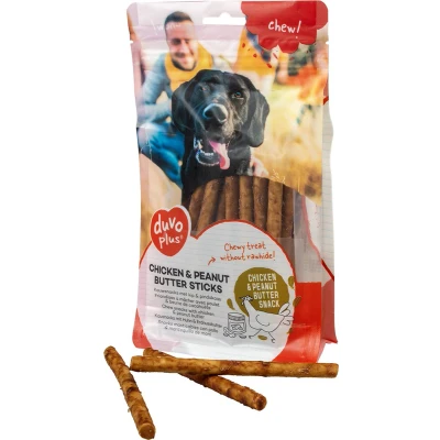 Afbeelding van Duvoplus Hondensnack Hond Chew! Kip &amp; Pindakaas Sticks 12,5cm 30pcs / 330g 30st