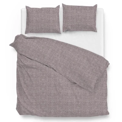 Afbeelding van Dekbedovertrek Lino Purple 2 persoons (200x200/220 cm) Katoen Ruiten Bruin Zo!Home Ga naar Dekbed Discounter.nl &amp; Profiteer