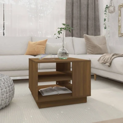 Afbeelding van Salontafel 55x55x43 cm spaanplaat bruineikenkleurig