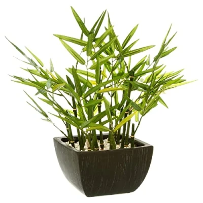 Afbeelding van Atmosphera Kunstplant Bamboe met Pot 35x33x33cm Groen/Zwart