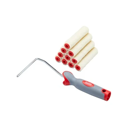 Afbeelding van ProDec PRRF002 11 mini rollen mohair glanzend met frame voor glans, satijn en houtbeits, wit, 10,2 cm