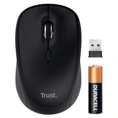 Image de Trust Yuki Souris sans Fil Silencieuse Bluetooth + 2.4GHz avec Pile pour Gauchers et Droitiers, 75% Plastique Recyclé, Compacte Multi appareils PC Portable iOS Android Mac