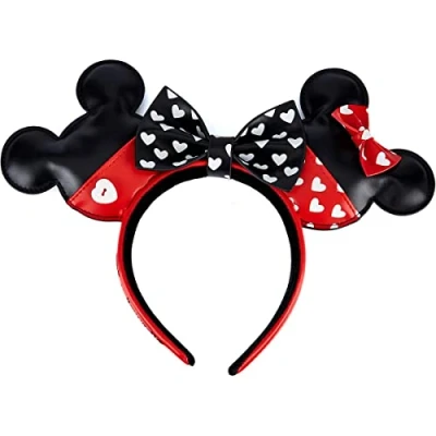 Afbeelding van Loungefly, Vrouwen, Hoofdbanden, Disney Mickey en Minnie Valentijns hoofdband, Veelkleurig
