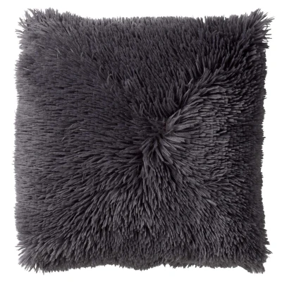 Afbeelding van Dutch Decor FLUFFY Sierkussen 45x45 cm superzacht effen kleur Charcoal Gray antraciet