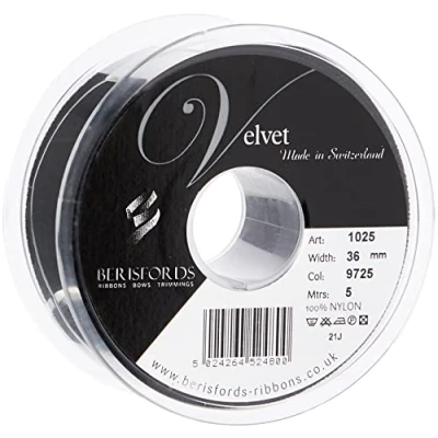 Afbeelding van Berisfords Fluwelen lint, 10,2 x 4,5 cm, zwart