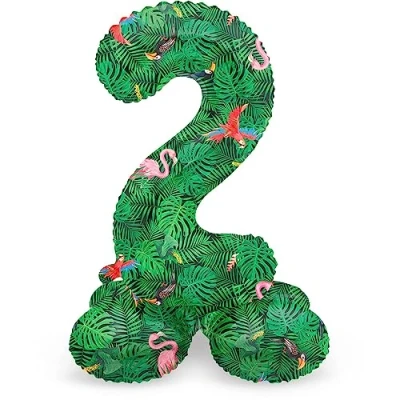 Afbeelding van Folat Staande folieballon Cijfer 2 Jungle Vibe 72 cm