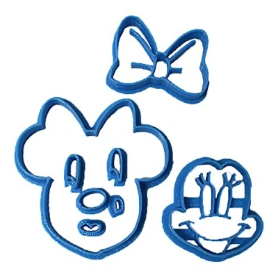 Afbeelding van Cuticuter Minnie Face uitsteekvorm van kunststof, blauw, 8 x 7 1,5 cm