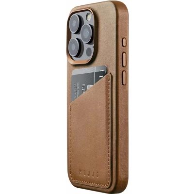 Afbeelding van MUJJO Leather Wallet Case iPhone 15 Pro bruin CL 040 TN