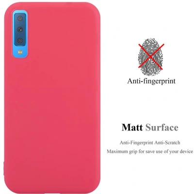Afbeelding van Cadorabo Hoesje geschikt voor Samsung Galaxy A7 2018 in CANDY ROOD Beschermhoes gemaakt van flexibel TPU silicone Case Cover