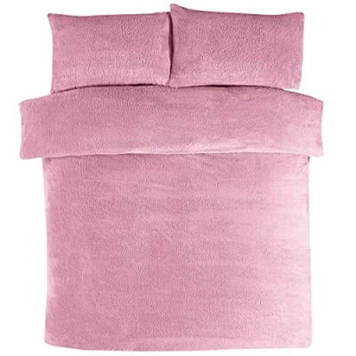 Afbeelding van Sleepdown Beddengoedset van thermofleece met dekbedovertrek en kussenslopen, paars, superkingsize (220 x 230 cm), polyester