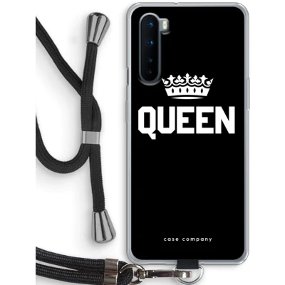 Afbeelding van Case Company® hoesje met Koord geschikt voor OnePlus Nord Queen Zwart Telefoonhoesje Bescherming aan alle Kanten en Over de Schermrand