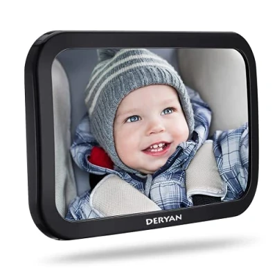 Afbeelding van Deryan Luxe XL Autospiegel Baby Verstelbaar Kinderspiegel Auto Achterbank Spiegel