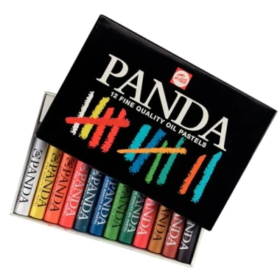 Afbeelding van Talens Panda oliepastel, doos van 12 pastels