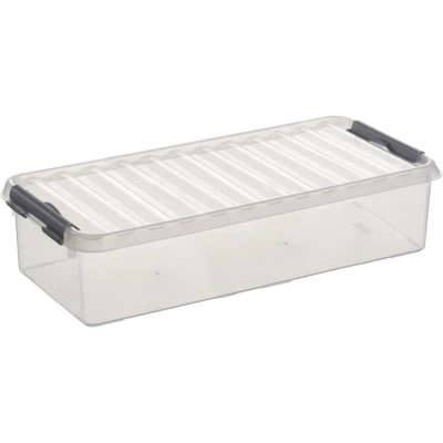 Afbeelding van Sunware Q line opbergbox 6,5L transparant metaal 48,5 x 19 10,5 cm