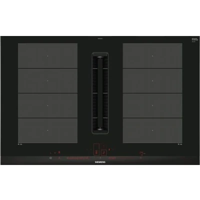 Afbeelding van Siemens Kookplaat Hc Iq700 Inductie geïntegreerde Ventilatie 80 Cm, Flexinduction, 4 Zones, Boost, Timer, Dual Lightslider, Fryingsensor, Bldc tech,