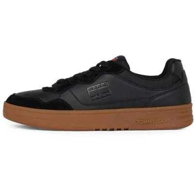Afbeelding van Tommy Jeans Cupsole Sneakers laag, Heren, Maat: 41, Black Leer