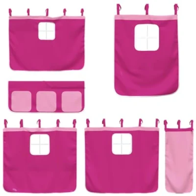 Image de vidaXL Rideaux pour lit mezzanine rose polyester835915