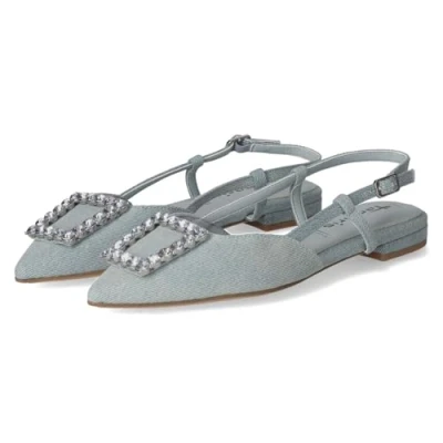 Afbeelding van Tamaris Slingback ballerina ́s, Dames, Maat: 41, Denim Textiel