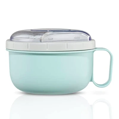 Afbeelding van Xavax Lunchbox, met vork en lepel, rond, 1100 ml, pastelblauw