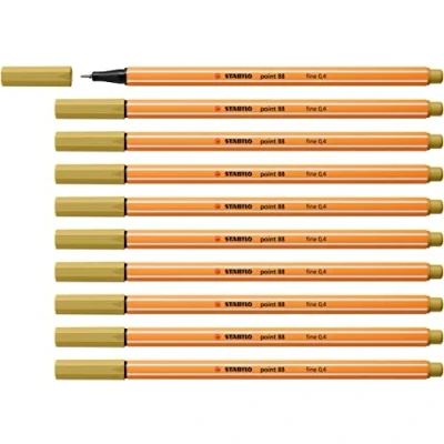 Afbeelding van STABILO point 88 Premium Fineliner Fine 0,4 mm Khaki Doos 10 stuks
