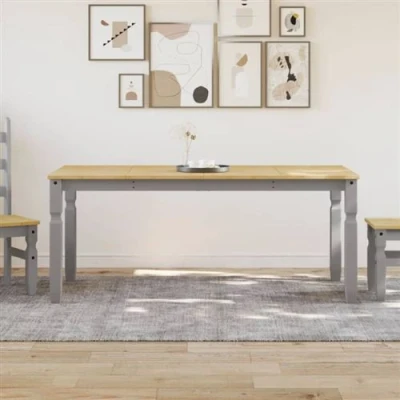 Afbeelding van Eettafel Corona 180x90x75 cm massief grenenhout grijs