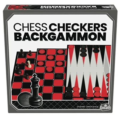 Afbeelding van Goliath Klassieke Spellen Schaken Dammen Backgammon 3 in 1 Bordspel