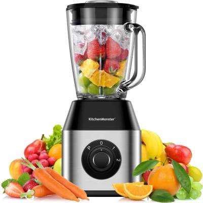 Afbeelding van KitchenMonster® Blender Pro 1200 Watt Smoothie Maker 1.5 Liter met 3 standen