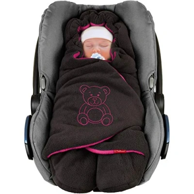Afbeelding van ByBoom Baby winter wikkeldeken &#039;Het origineel met de beer&#039;, universeel voor babyzitjes, autostoeltjes, bijvoorbeeld Maxi Cosi, Römer, kinderwagens, buggy&#039;s of babybedjes