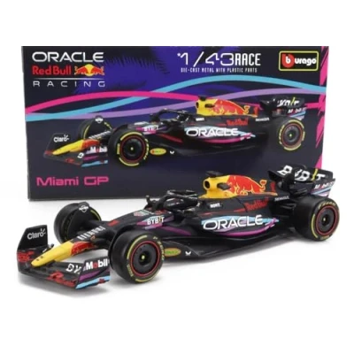 Afbeelding van F1 Red BULL RB19 2023 MIAMI GP Max 1 Model Auto DieCast schaal 1/43 12 cm Bburago 38082