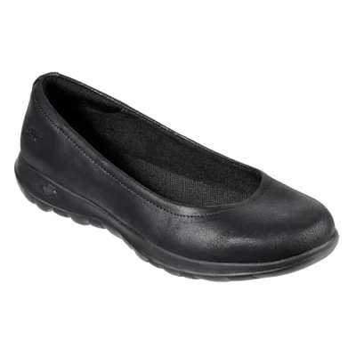 Afbeelding van Skechers Go Walk Lite Gem, ballerina&#039;s, gesloten teenpartij voor dames, zwart textiel trim bbk