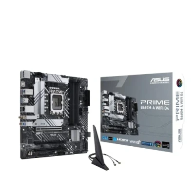 Image de ASUS PRIME B660M A WIFI D4 carte mère micro ATX Socket LGA1700 B660 Chipset USB C Gen1 3.2 Gen 1 2 Gigabit LAN Wi Fi Bluetooth graphique embarquée (unité centrale requise) audio HD (8 canaux)