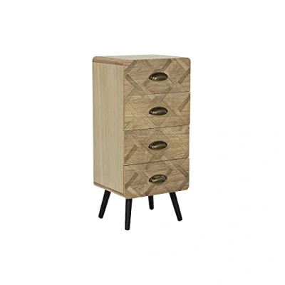 Afbeelding van Ladenkast DKD Home Decor Zwart Gouden Spar Hout MDF Orientaals 63 x 28 101 cm