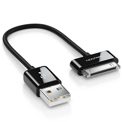 Afbeelding van deleyCON 0,15 m USB kabel 30 polige dockconnector synchronisatiekabel opladen en gegevens compatibel met 4s 4 3G iPad iPod zwart