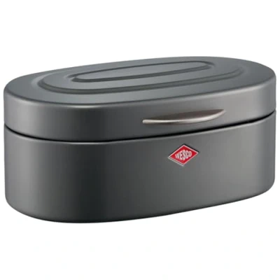 Afbeelding van WESCO Single Elly broodtrommel in mat grafiet, gepoedercoat plaatstaal, ventilatiegaten en stabiele handgreep