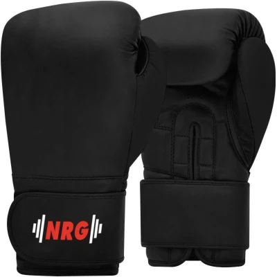 Afbeelding van NRG Boxing F4 Bokshandschoenen Gloves Boksen Zwart 14 oz Training Sparring Kunstleer